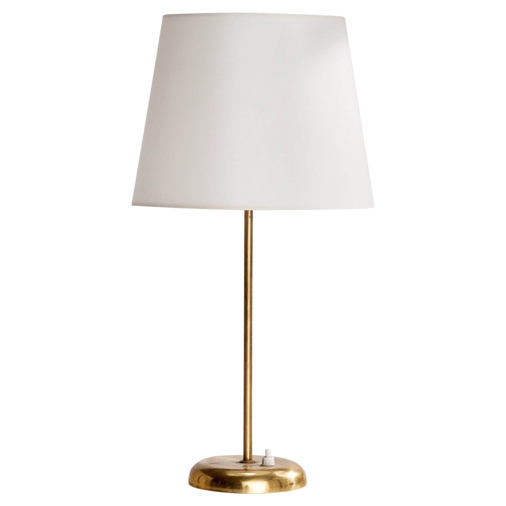 Designer suédois, lampe de table, laiton, Suède, années 1950