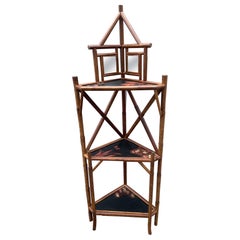Vintage Chinoiserie Pagode Stil Ecke Regal