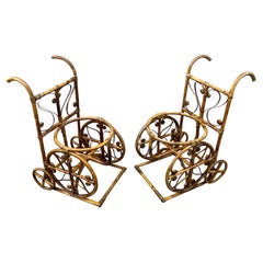 Pair of Antique Bamboo Plant holders