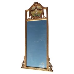 A French Belle Époque Louis XV Style Gilt-Wood Carved Trumeau Mirror Frame