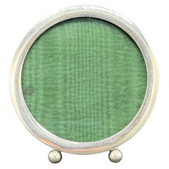 Antique Circular Sterling Silver Picture Frame
