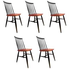 Danish Modern Set of Five Dining Chairs by Ilmari Tapiovaara