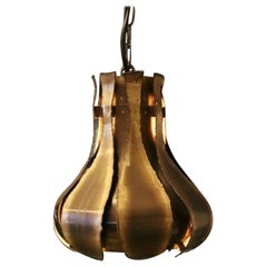 Svend Aage Holm Sørensen Onion-shaped Ceiling Lamp in Brass, 1960s