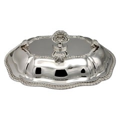 XXI Century Large Italian Solid 800 silver Entree dish Queen Ann Style