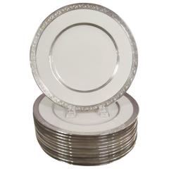 Set of 12 Silver Overlay Service Dinner Plates 1