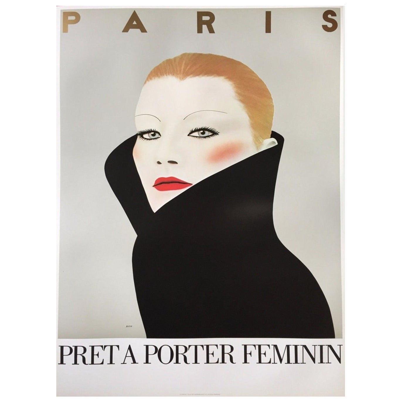 1982 Pret A Porter Feminin Razzia Poster originale d'epoca