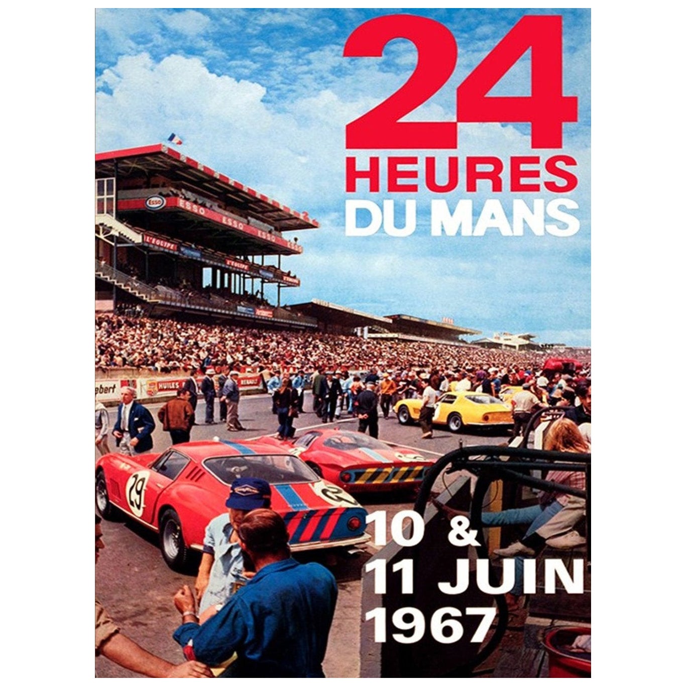 1967 Le Mans 24 Hours Original Vintage Poster