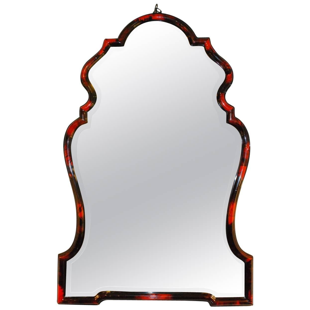 Beautiful Red Horn Chippendale Style Mirror