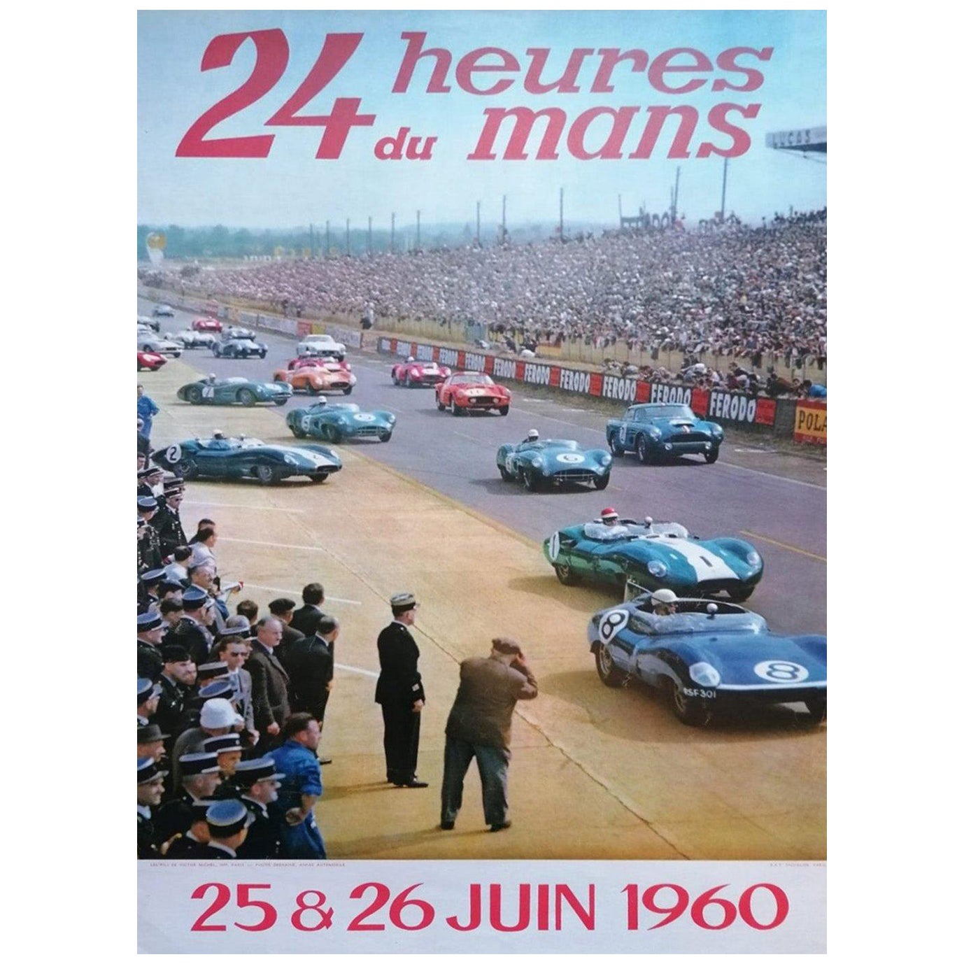 1960 Le Mans 24 Hours Original Vintage Poster