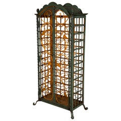 Vintage Bottle rack. Polychrome iron. 20th century.