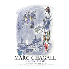 Marc Chagall - Grand Palais « Le magique de Paris » - Affiche vintage d'origine, 1970