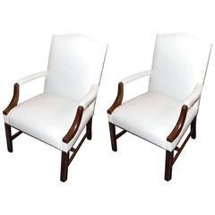 Pair of Chippendale Style Armchairs