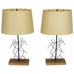 Pair of 1950s Figural Lamps by Frederick Weinberg