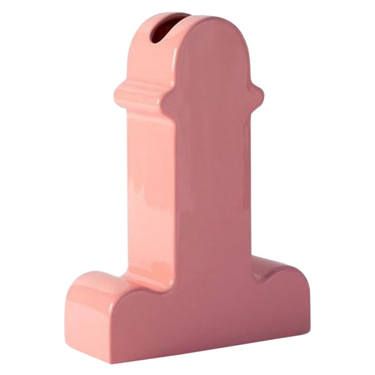 Shiva Flower Vase by Ettore Sottsass, Pink, Glazed Ceramic, Spanish, XXth