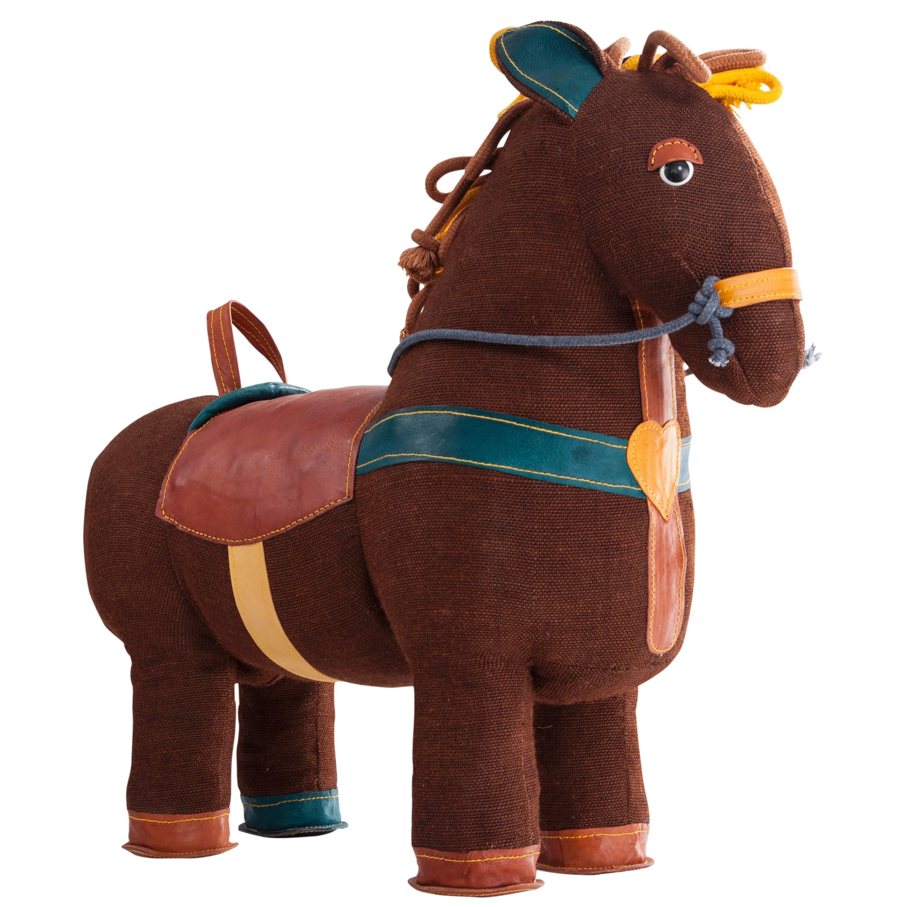 "Therapeutic Toy" Magic Horse in Brown Jute by Renate Müller, 2015