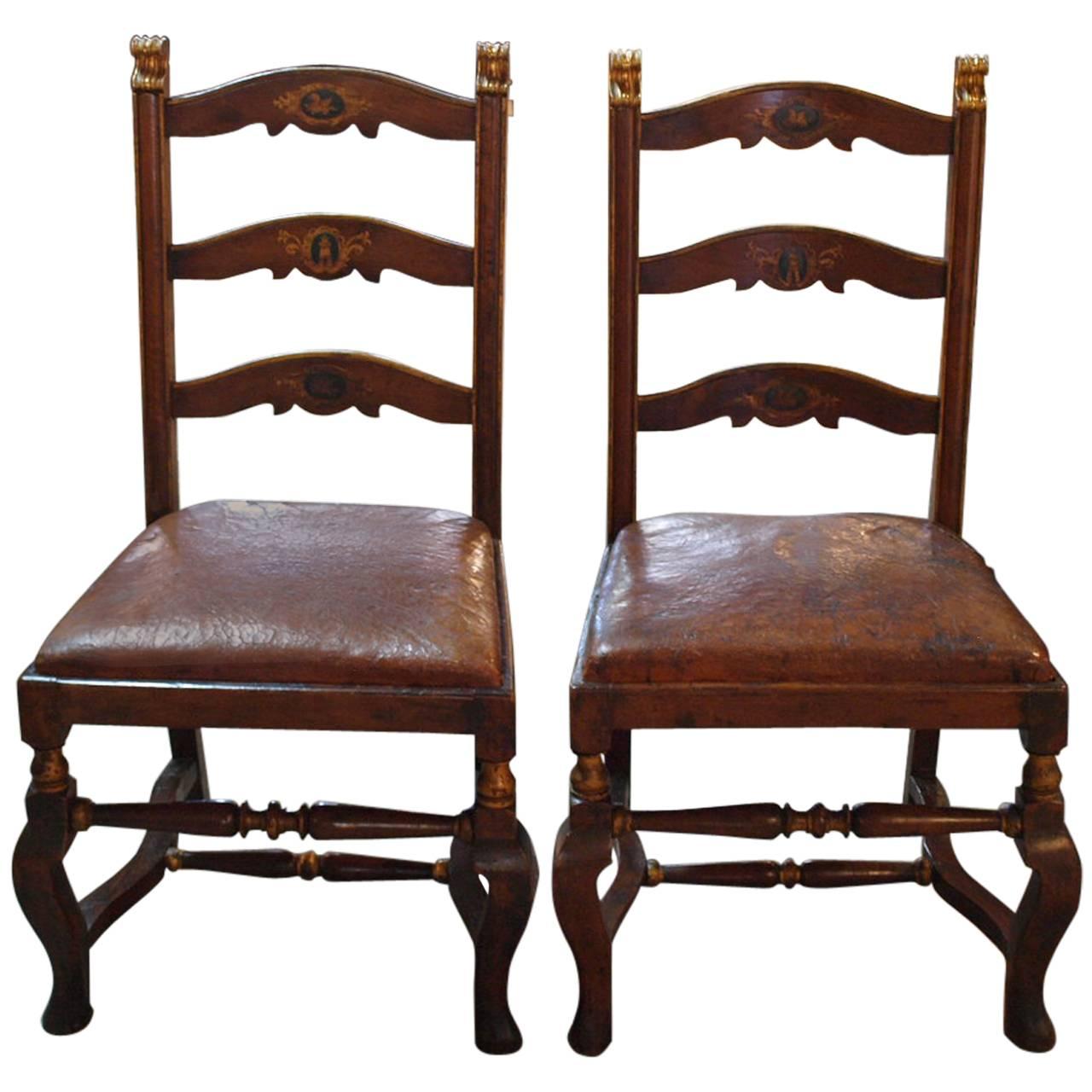 Pair of 18th Century Italian Chairs