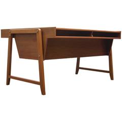 Extravagant Professional "Eden" Desk with Tambourd Top File Cabinets
