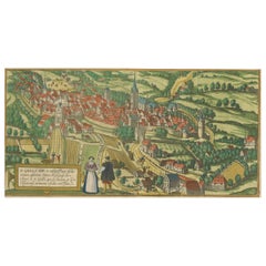 Gravure de St. Gallen et de sa monastère, de Civitates Orbis Terrarum (1575)
