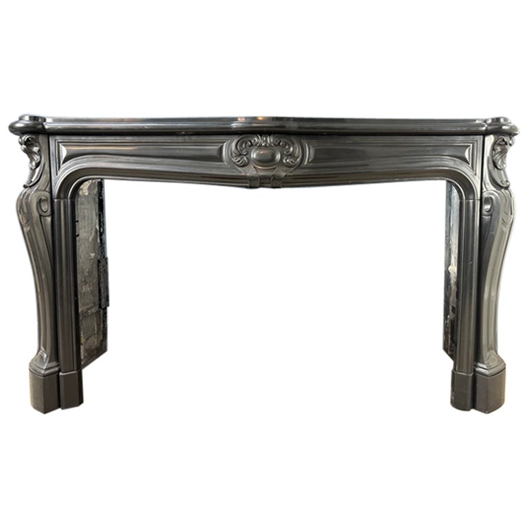 Beauty Wide Antique Circular Fireplace Black Marble (Cheminée circulaire antique)