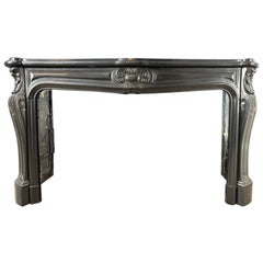 Beauty Wide Antique Circular Fireplace Black Marble (Cheminée circulaire antique)