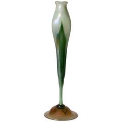 Tiffany Studios Favrile Glass Tall Calyx Flower Form Vase