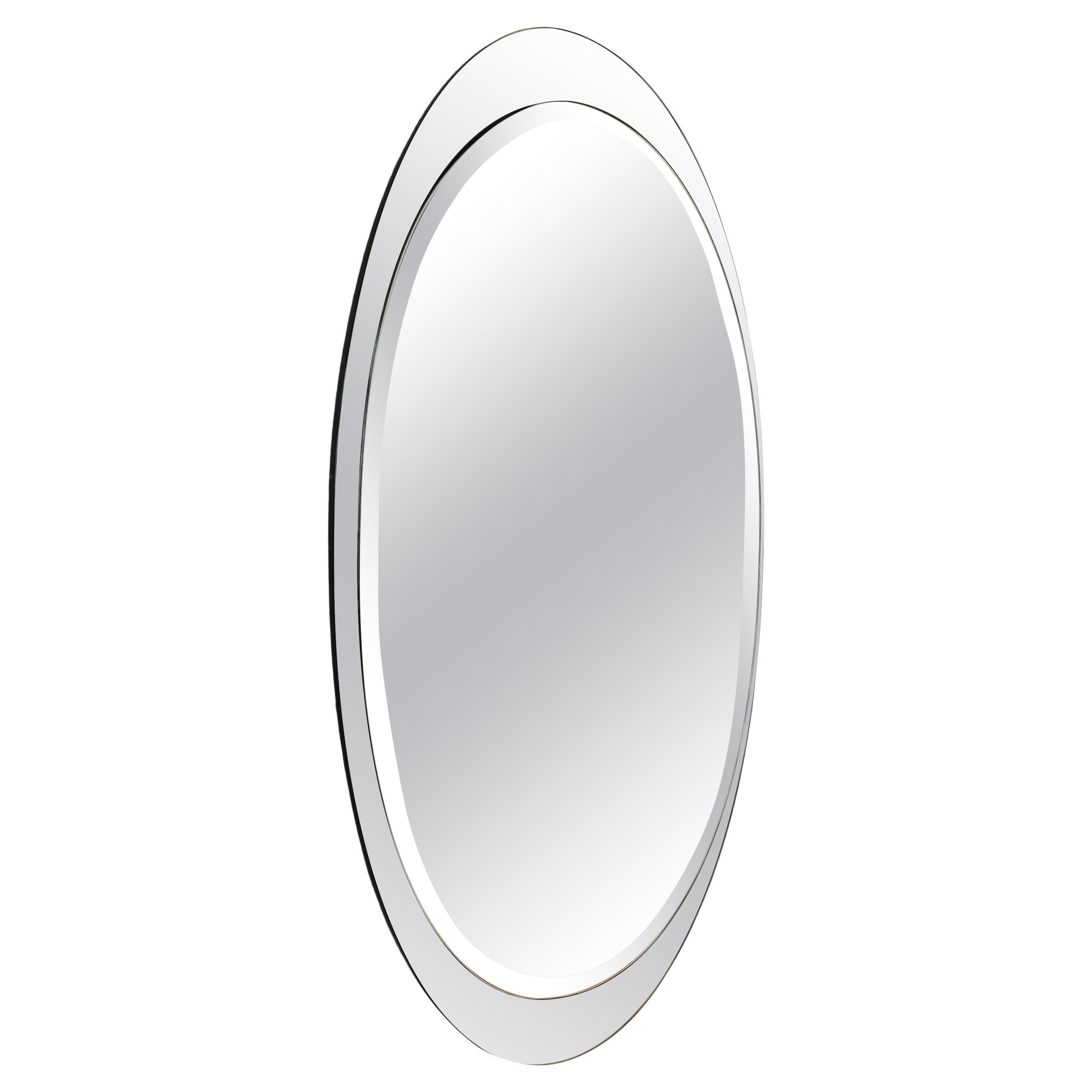1960s double beveled glass mirror attr. Rimadesio