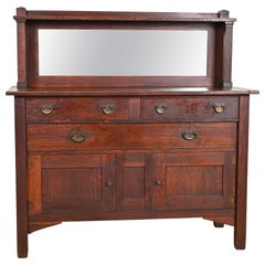 Antique Stickley Brothers Mission Oak Arts & Crafts Sideboard or Bar Cabinet, Circa 1900