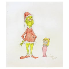 GEISEL - Suess - Virgil Ross - ¡DIBUJO ORIGINAL DEL GRINCH Y CINDY LOU QUIEN!