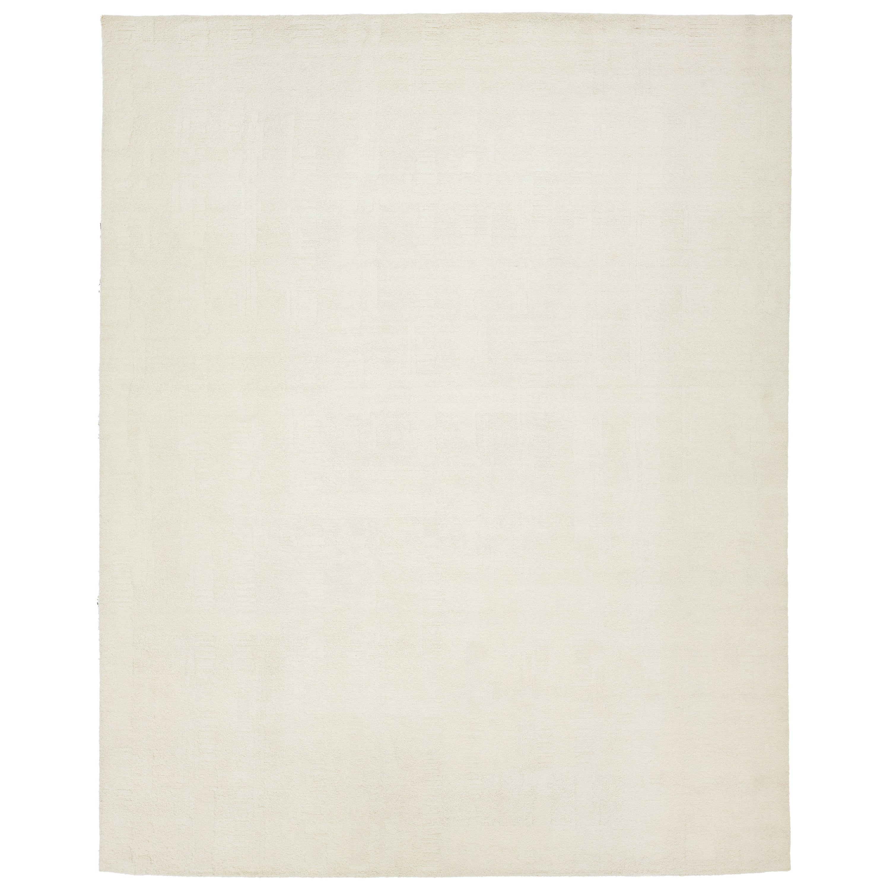 Ivory Modern Organic Moroccan Style Wool Rug