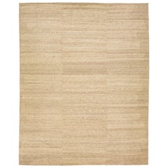 Modern Organic Moroccan Style Wool Rug In Light Brown