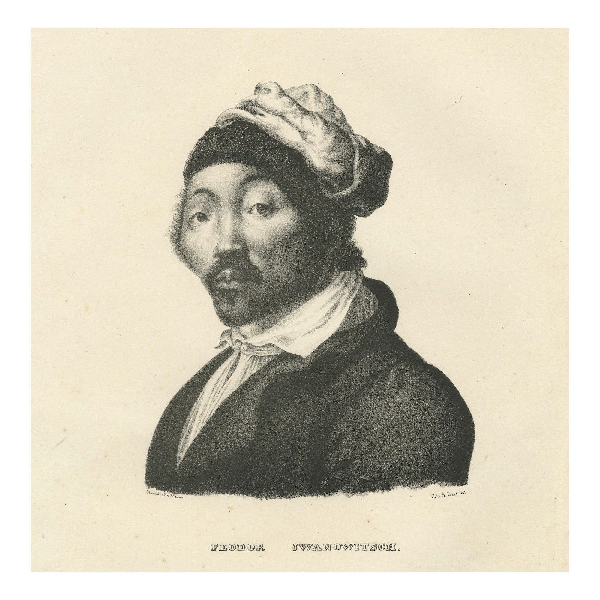 Portrait of Feodor Iwanowitsch, a Kalmyk, by Karl Joseph Brodtmann, Zurich 1836