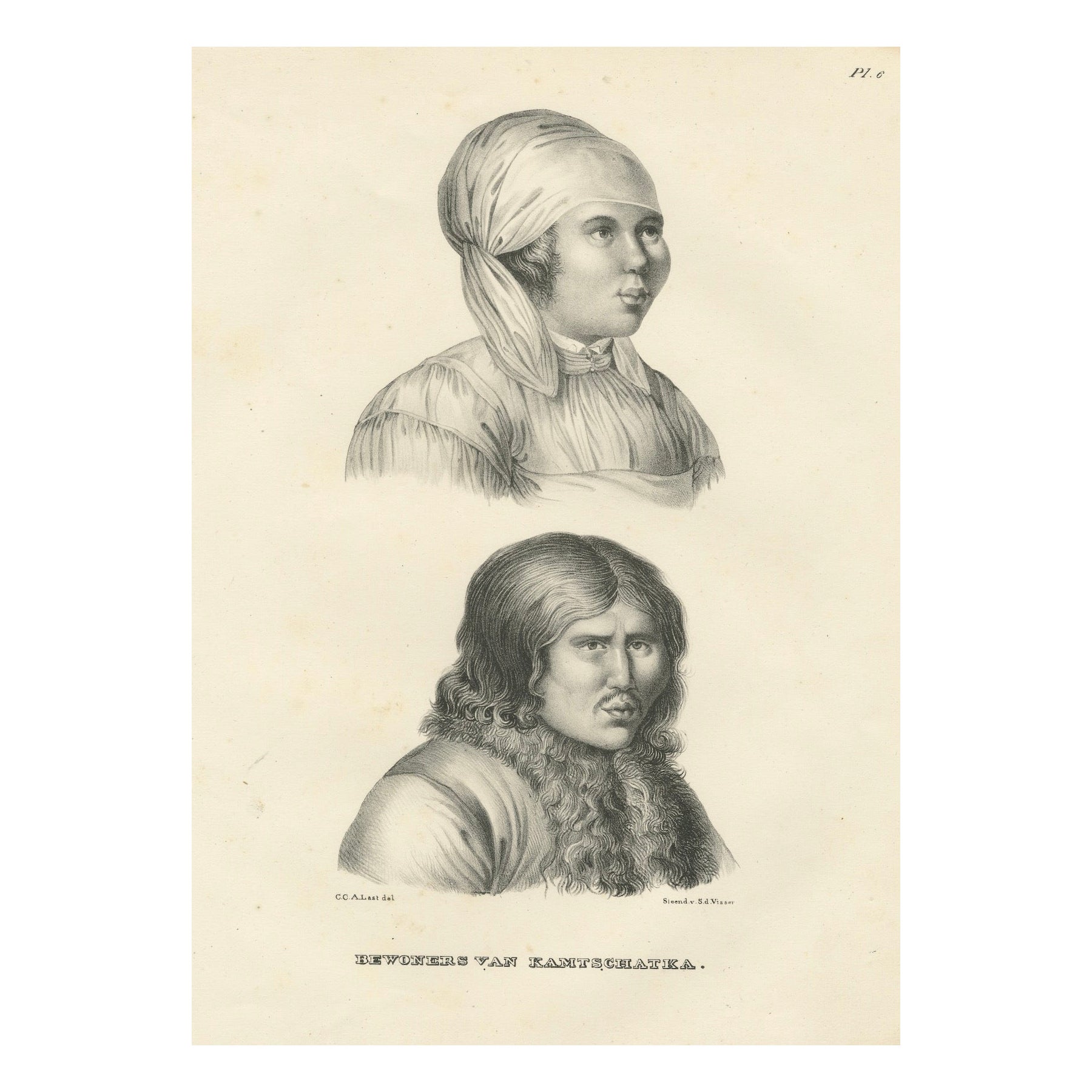 Portraits of Inhabitants of Kamchatka by Karl Joseph Brodtmann, 1836