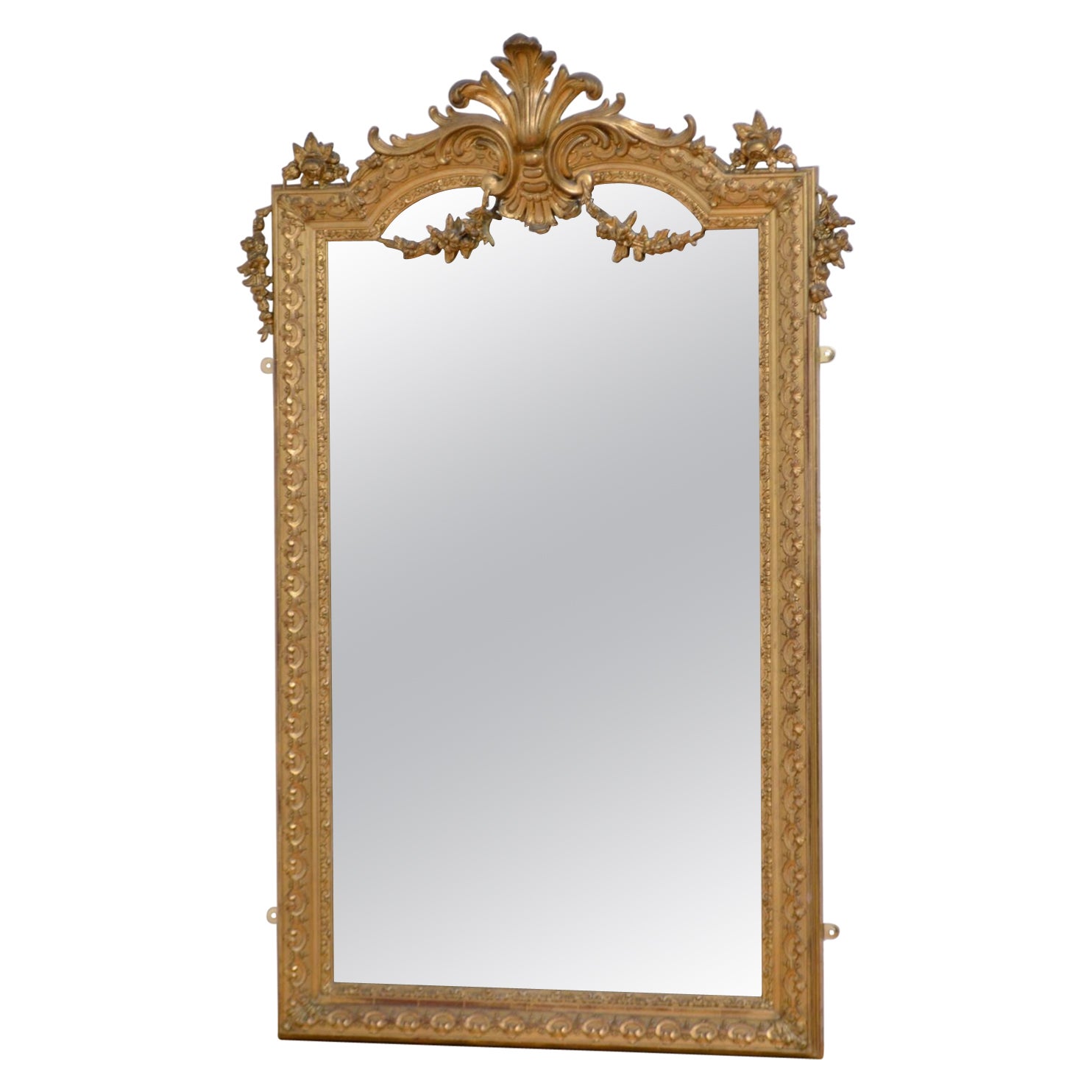 Antique French Giltwood Espejo de Pared 169cm