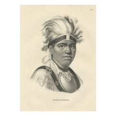 Portrait of Native American Tawadanega by Karl Joseph Brodtmann, 1836