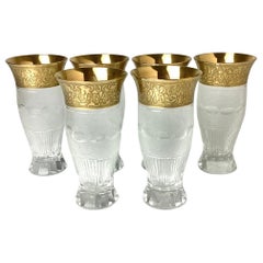 Set von 6 prächtigen Wassergläsern aus Moser-Schliff-Kristall, 1960er Jahre