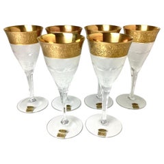 1960s Moser Cut Crystal Splendid Wine Glasses Set of 6