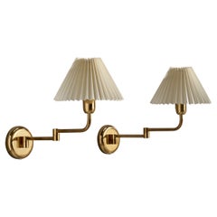ÖIA, Wall Lights, Brass, Paper, Sweden, 1970s