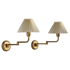 ÖIA, Wall Lights, Messing, Papier, Schweden, 1970er Jahre