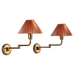 ÖIA, Wall Lights, Brass, Paper, Sweden, 1970s