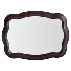 Vintage Italian Designer, Wall Mirror, Wood, Italy, 1930s