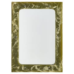 Vintage Italian Designer, Wall Mirror, Resin, Metal, Italy, 1960s