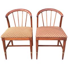 Pair of Mid-Century Art Deco Mahogany Accent Chairs