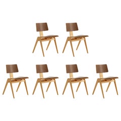 Set of 6 Daystak Side Chairs - Beech & Walnut - by Robin Day for &Tradition