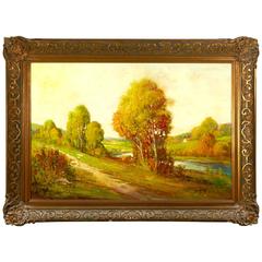 19th Century Impressionist Barbizon Painting Signed "Howard"