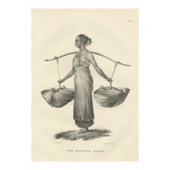 A Malaysian Girl Carrying Goods by Karl Joseph Brodtmann, 1836
