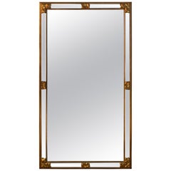 Extra Large Floor or Mantle Mirror with Gold Frame