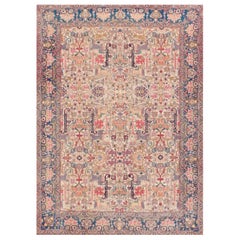 Fine Antique Circa 1960s Hand-Knotted Persian Sarouk Area Rug — 7'5 x 10'4