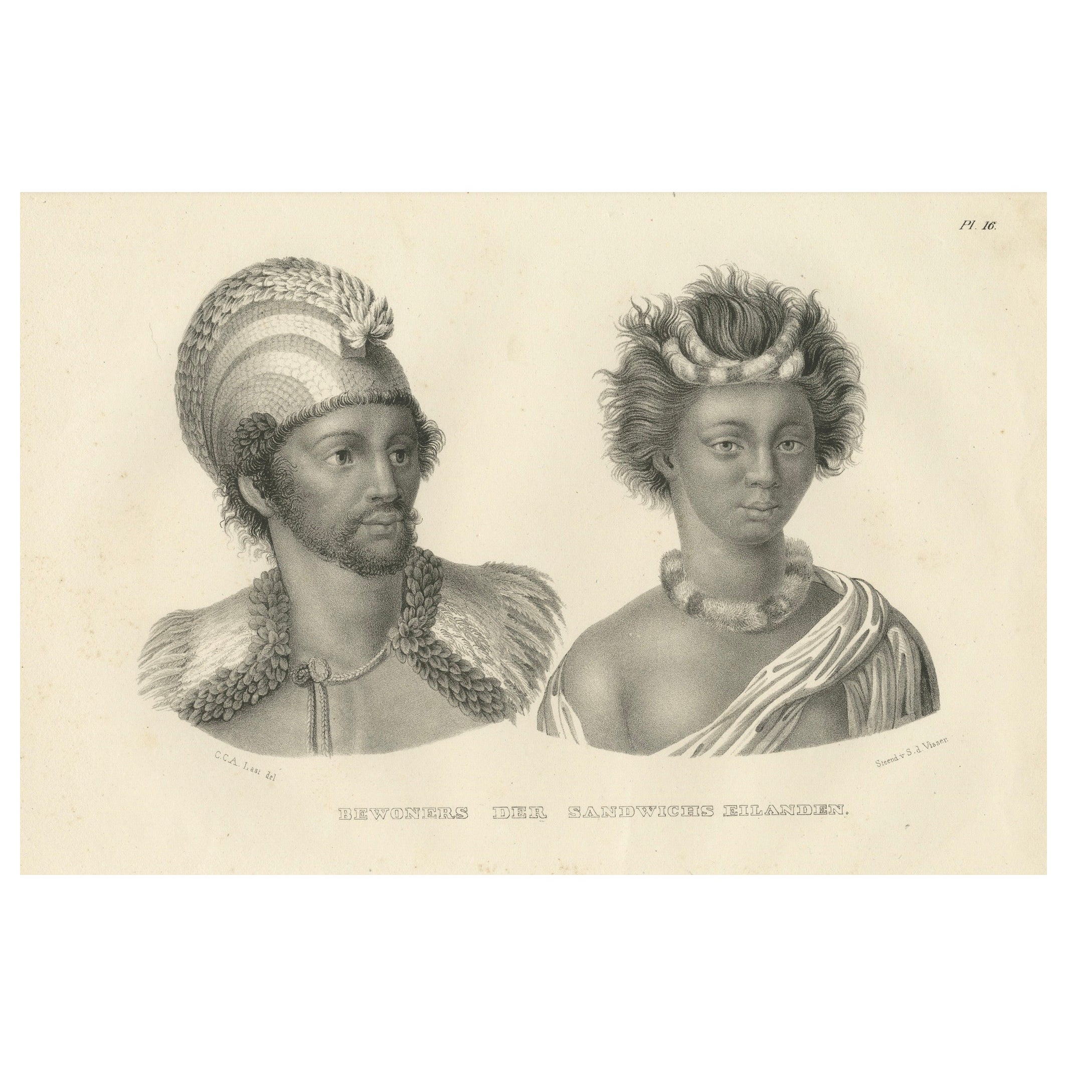 Abitanti delle Isole Sandwich (Hawaii) di Brodtman, 1835