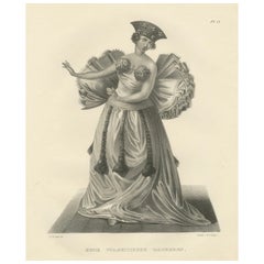 Tahitian Grace: 1836 Gravur eines Tänzers von Karl Joseph Brodtmann