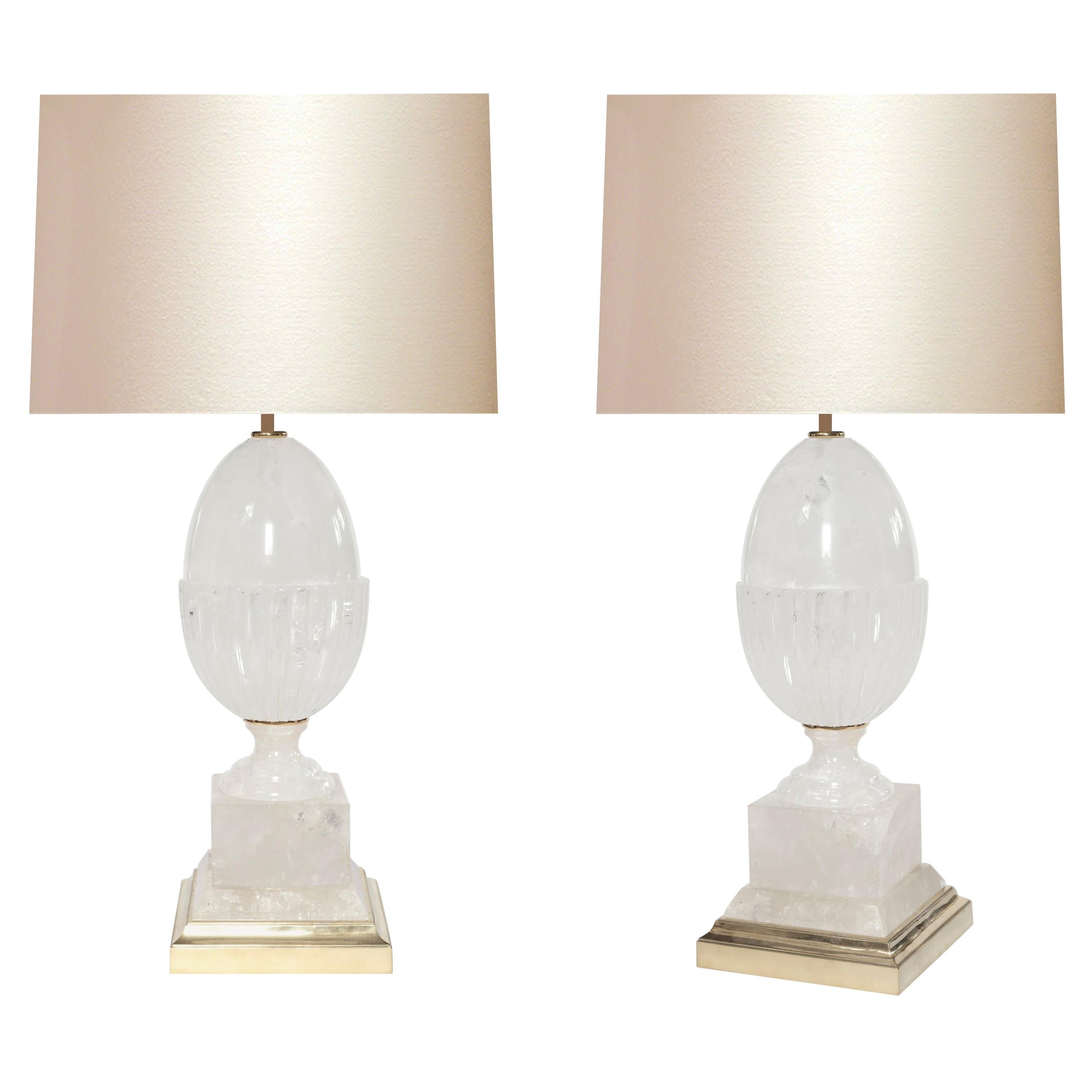 Lampes classiques en forme d'urne en cristal de roche par Phoenix